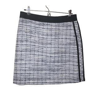 Karl Lagerfeld Paris Women's Sz 6 Tweed Side-Stripe Skirt(1873)